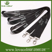 Best quantity black flat polyester lanyard with j hook